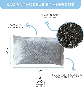 Anti-humidité et anti-odeur au charbon actif végétal : purificateur d'air , déshumidificateur X2-3