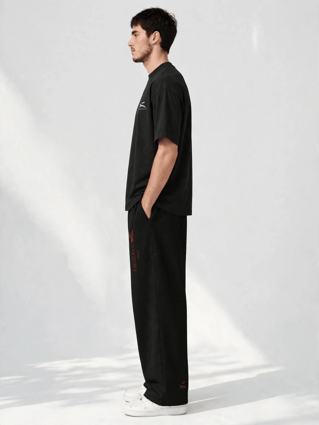 SS26 Wide-Leg Pants — Deep Red Mark-4