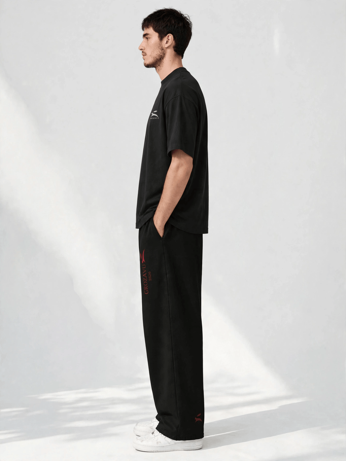 SS26 Wide-Leg Pants — Deep Red Mark-4