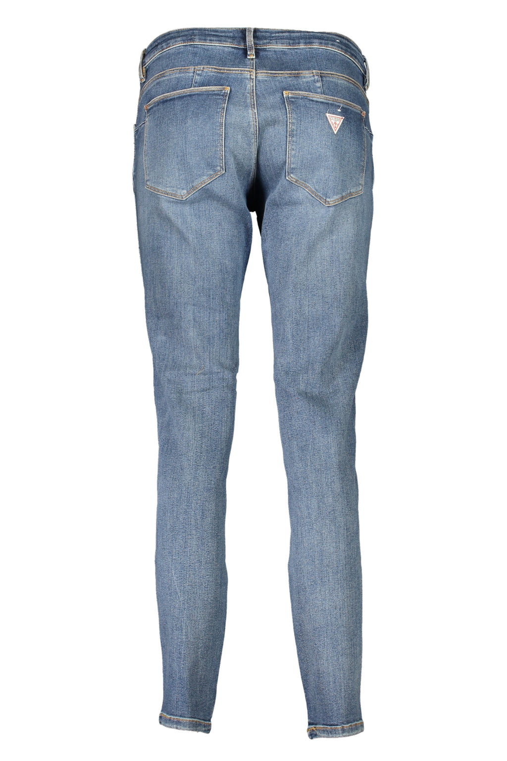 Women's blue skinny jeans made of organic cotton with a washed effect and five pockets — view 2