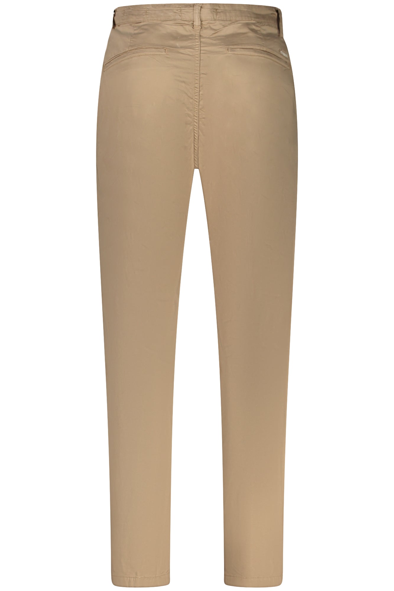 Men's brown tapered fit trousers in stretch cotton blend with four pockets and designer logo — view 2