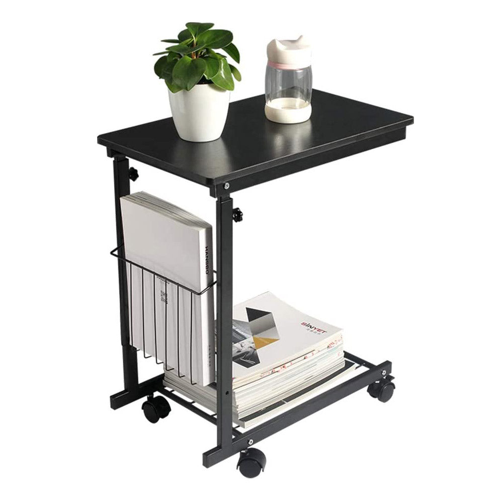 Rolling laptop stand with durable metal structure, adjustable height mechanism, and smooth caster wheels — view 3