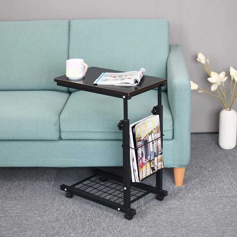 Rolling laptop stand with durable metal structure, adjustable height mechanism, and smooth caster wheels — view 2