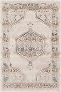 Hainesville white medallion runner rug featuring a traditional low pile design for hallway floors