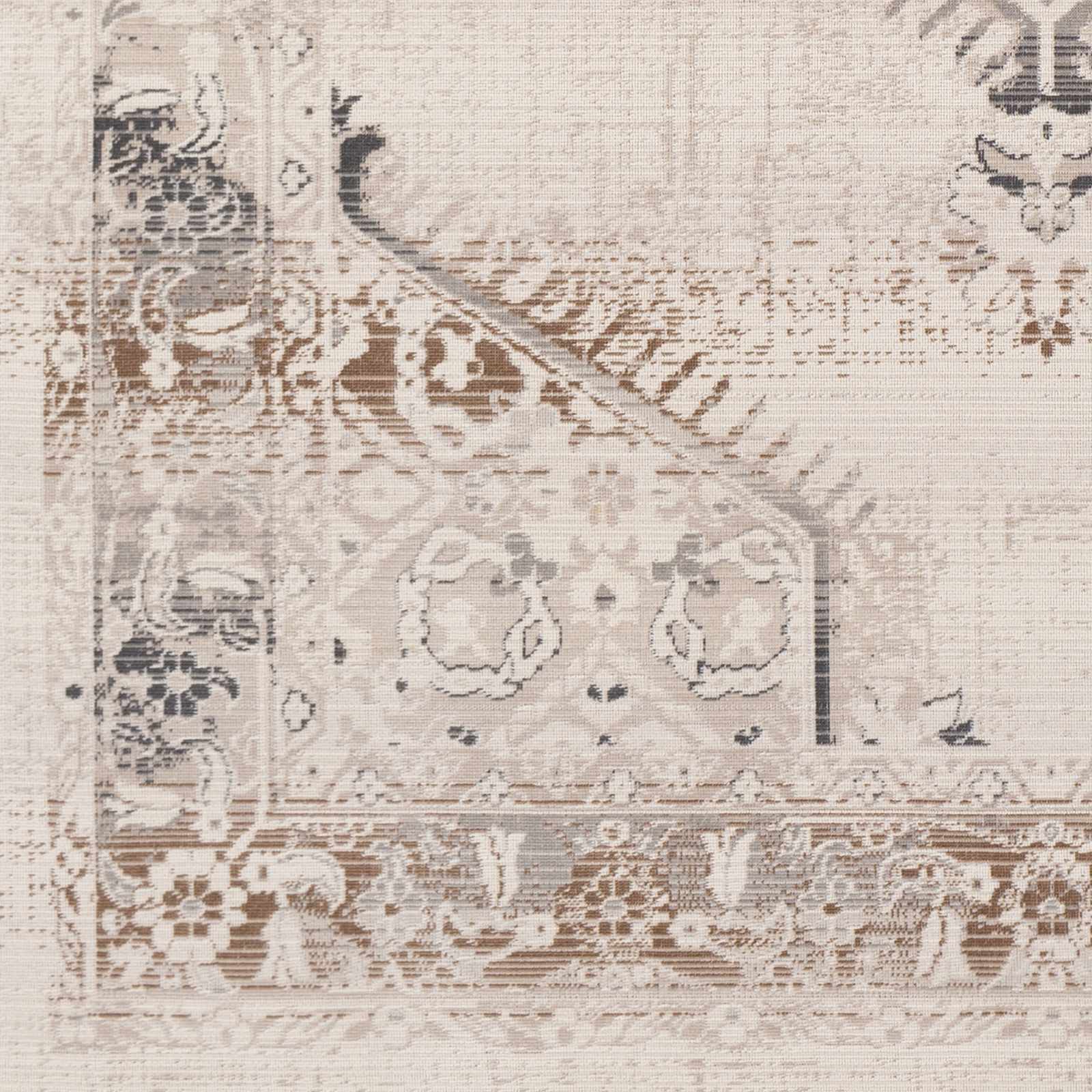 Hainesville white medallion runner rug featuring a traditional low pile design for hallway floors — view 4
