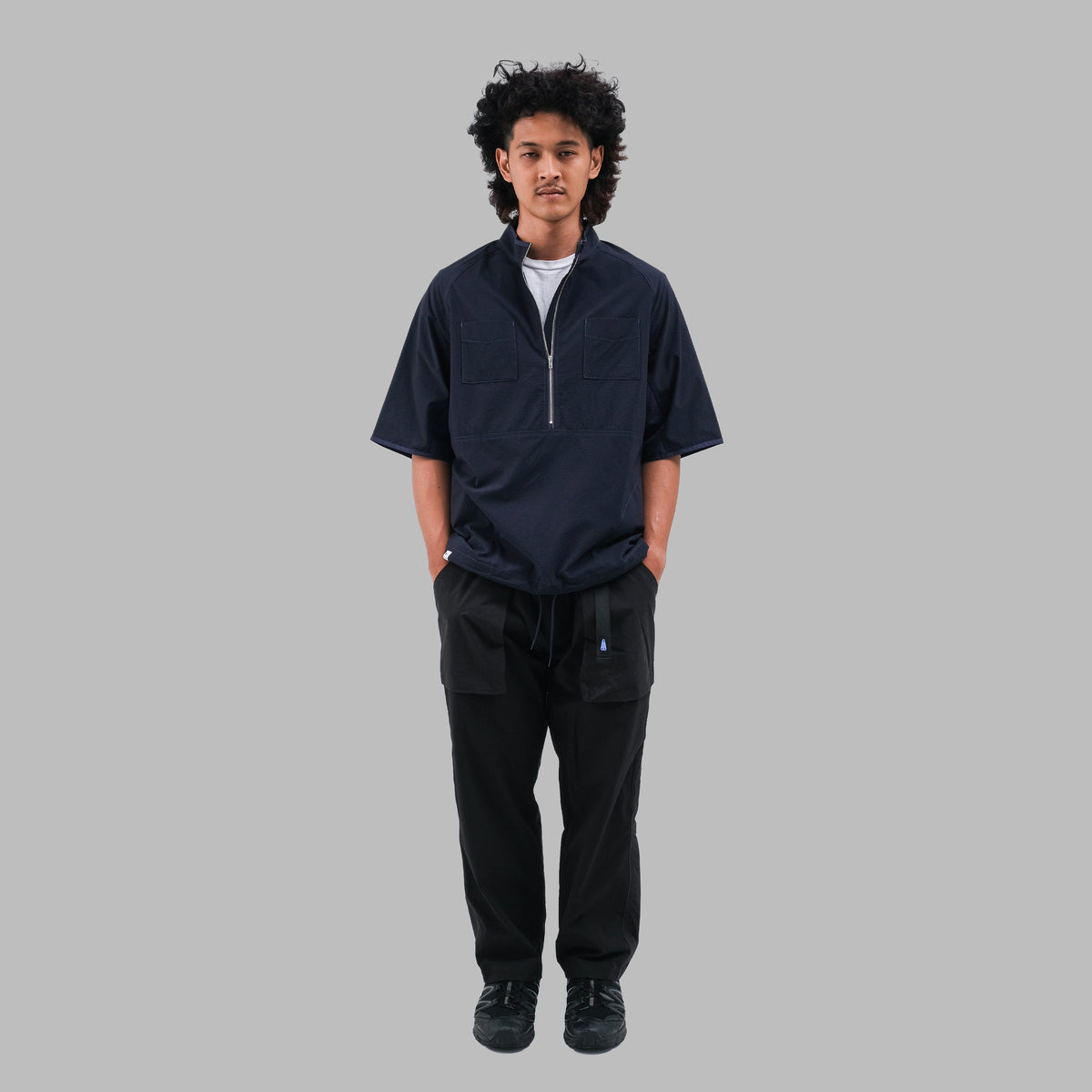 Pullover Halfzip / Sorona® Agile - Navy-2