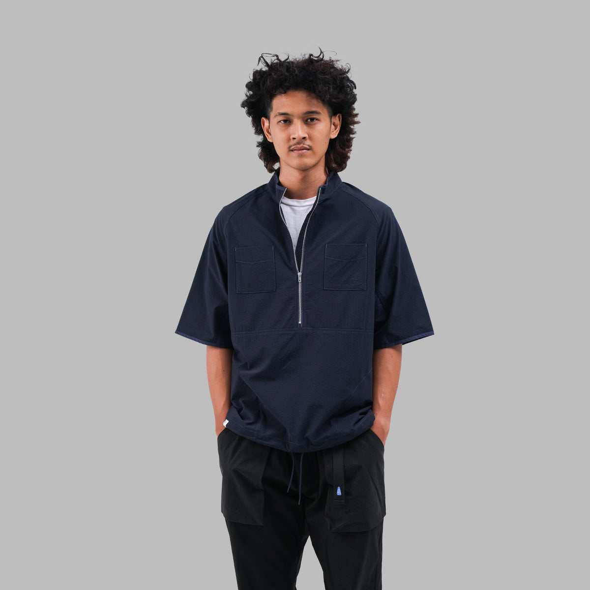 Pullover Halfzip / Sorona® Agile - Navy-1