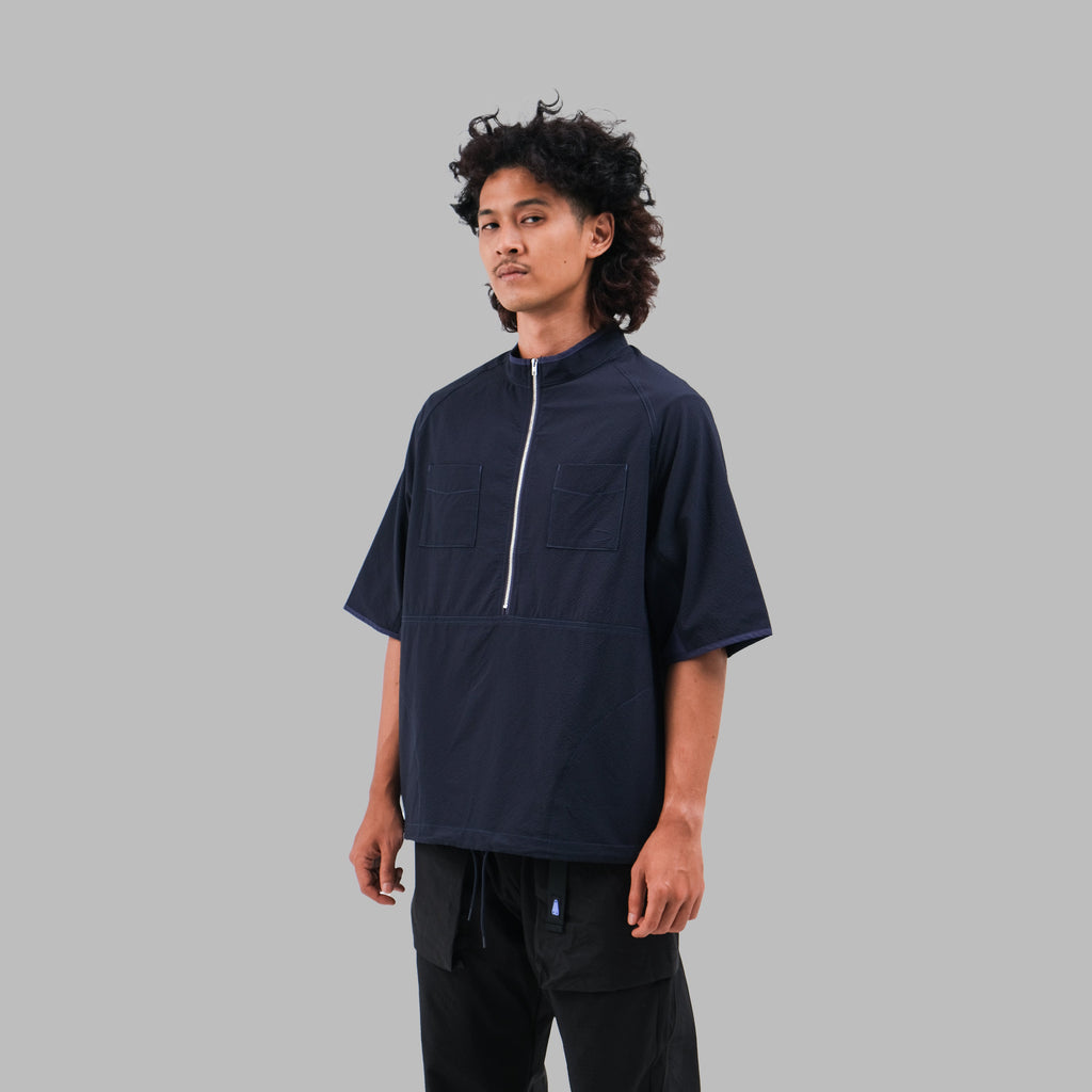 Pullover Halfzip / Sorona® Agile - Navy-3