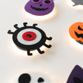 Halloween motion sensor night light with soft wool fabric surface and magnetic mounting base
