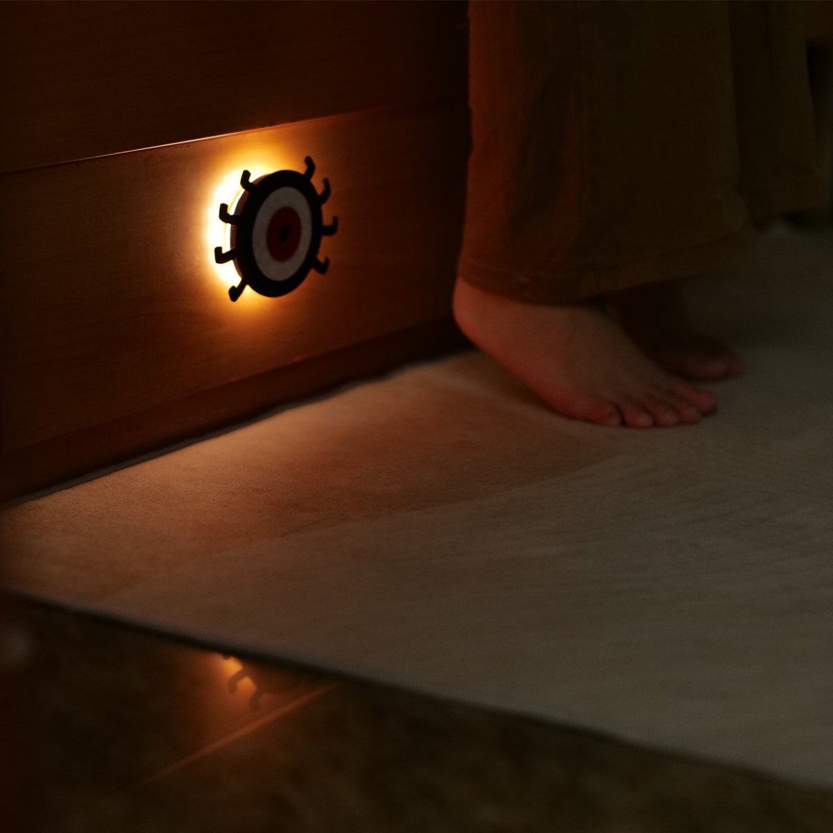 Halloween motion sensor night light with soft wool fabric surface and magnetic mounting base — view 3