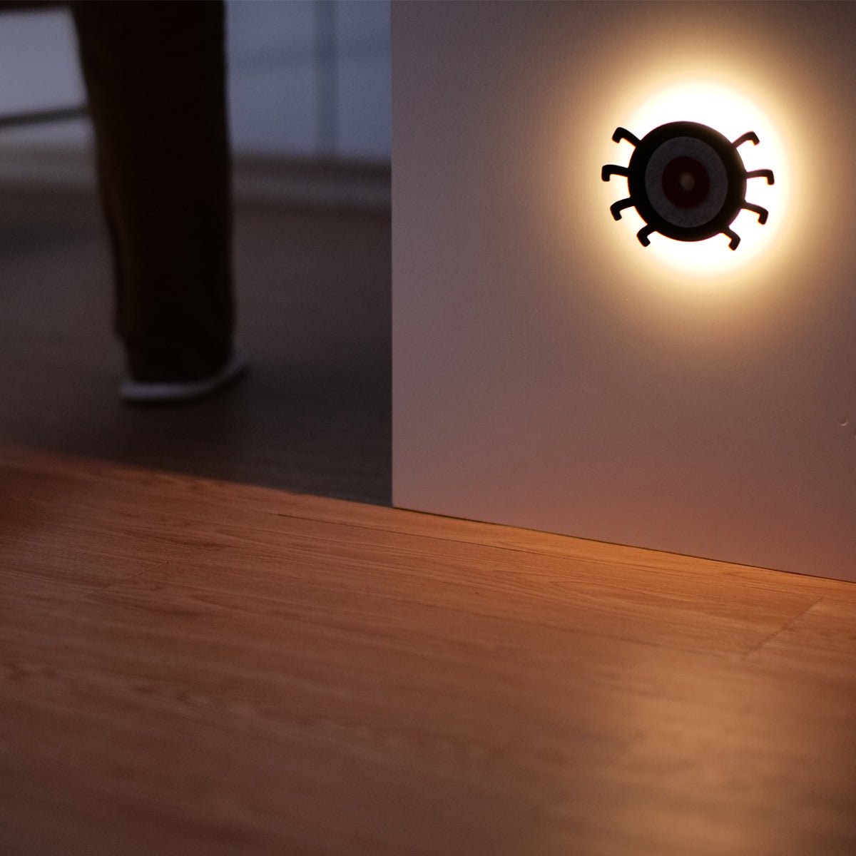 Halloween motion sensor night light with soft wool fabric surface and magnetic mounting base — view 4
