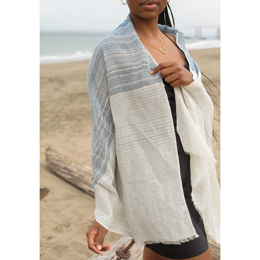 Linen Cotton Blend Wrap Scarf-3
