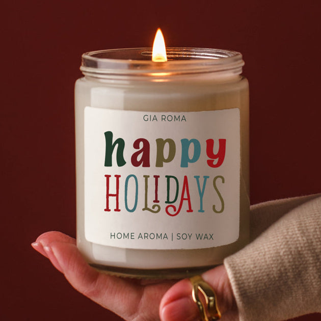 Happy Holiday Candle-0