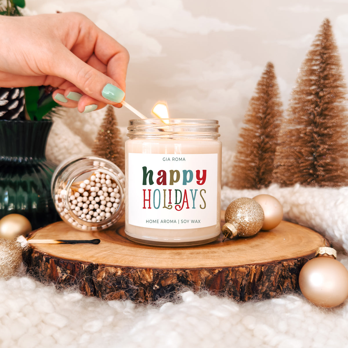 Happy Holiday Candle-4