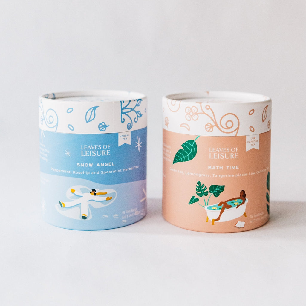 Heavenly Hygge caffeine free herbal tea gift set bundle for self care and cozy winter relaxation