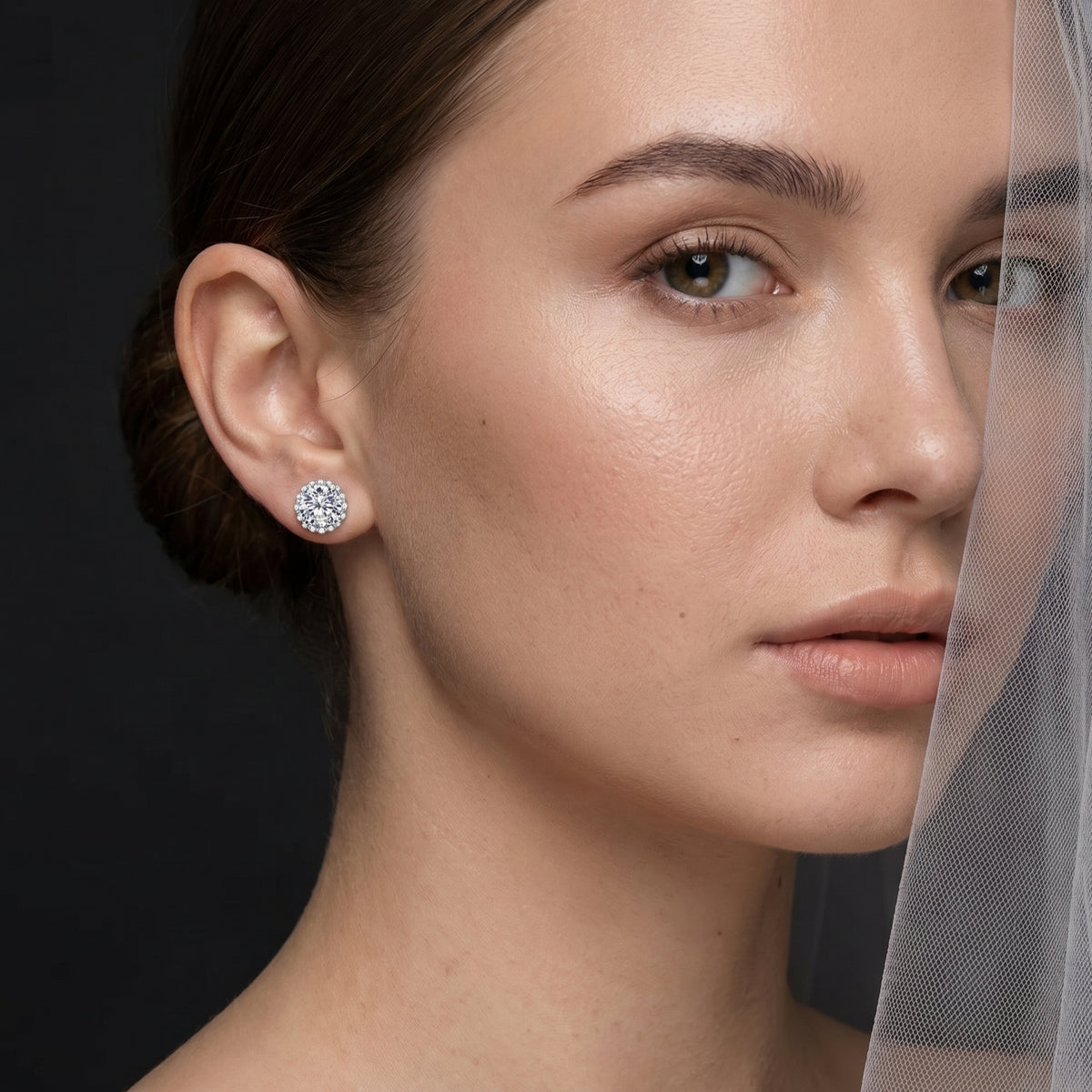 2 Carat Sterling Silver Moissanite Stud Earrings-8