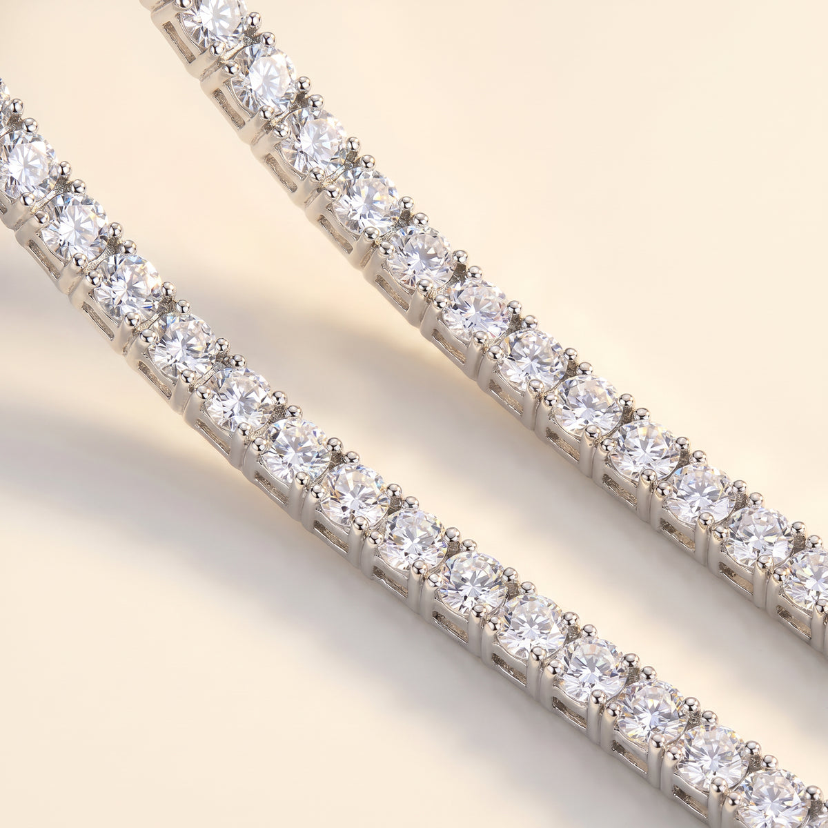 Woman Wearing LUCIENNE 925 Sterling Silver Tennis Drop Earrings with Sparkling AAAA Zirconia