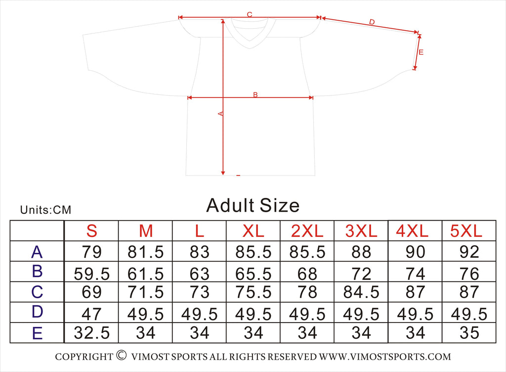 Sublimated Northern Vikings team hockey jersey featuring breathable polyester fabric and long V-neck sleeves. — view 3