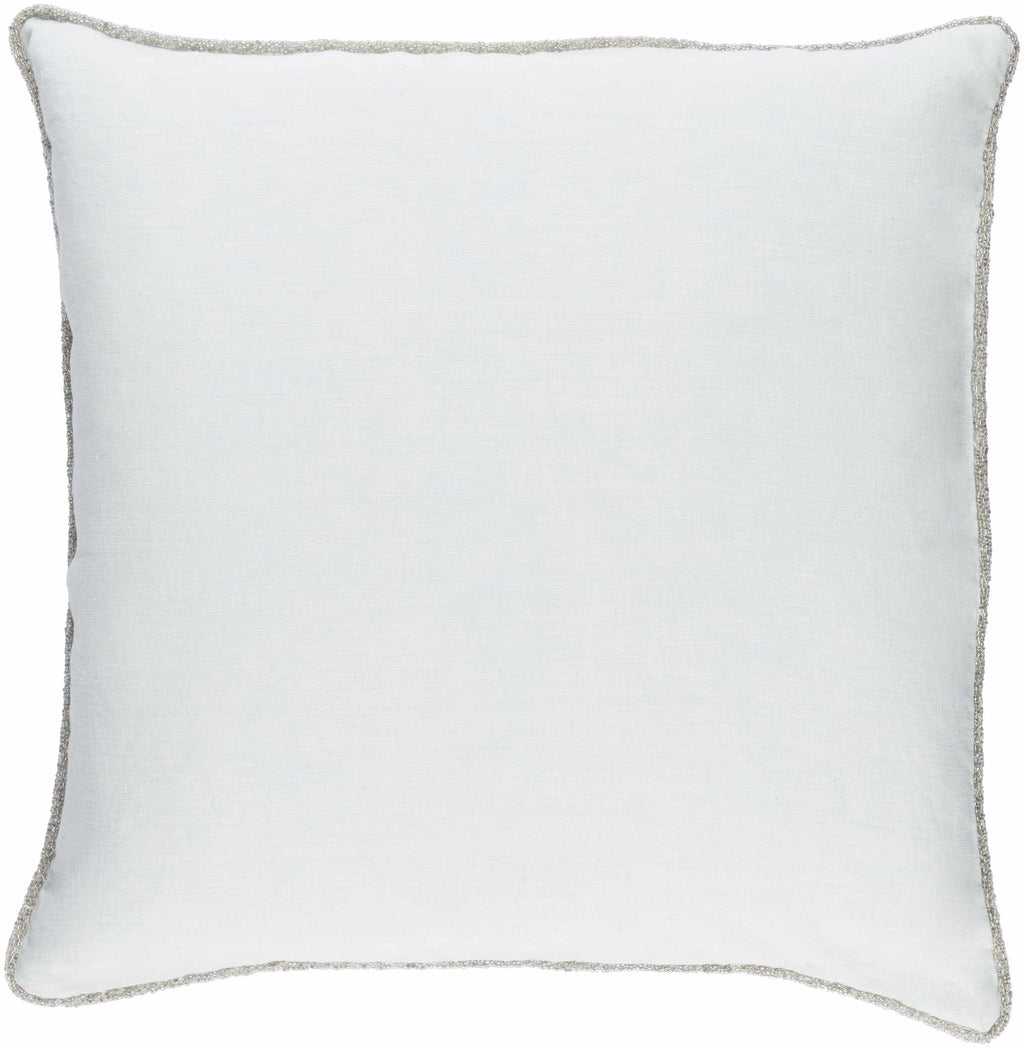 Solid pale blue linen throw pillow in contemporary woven design for living room decor
