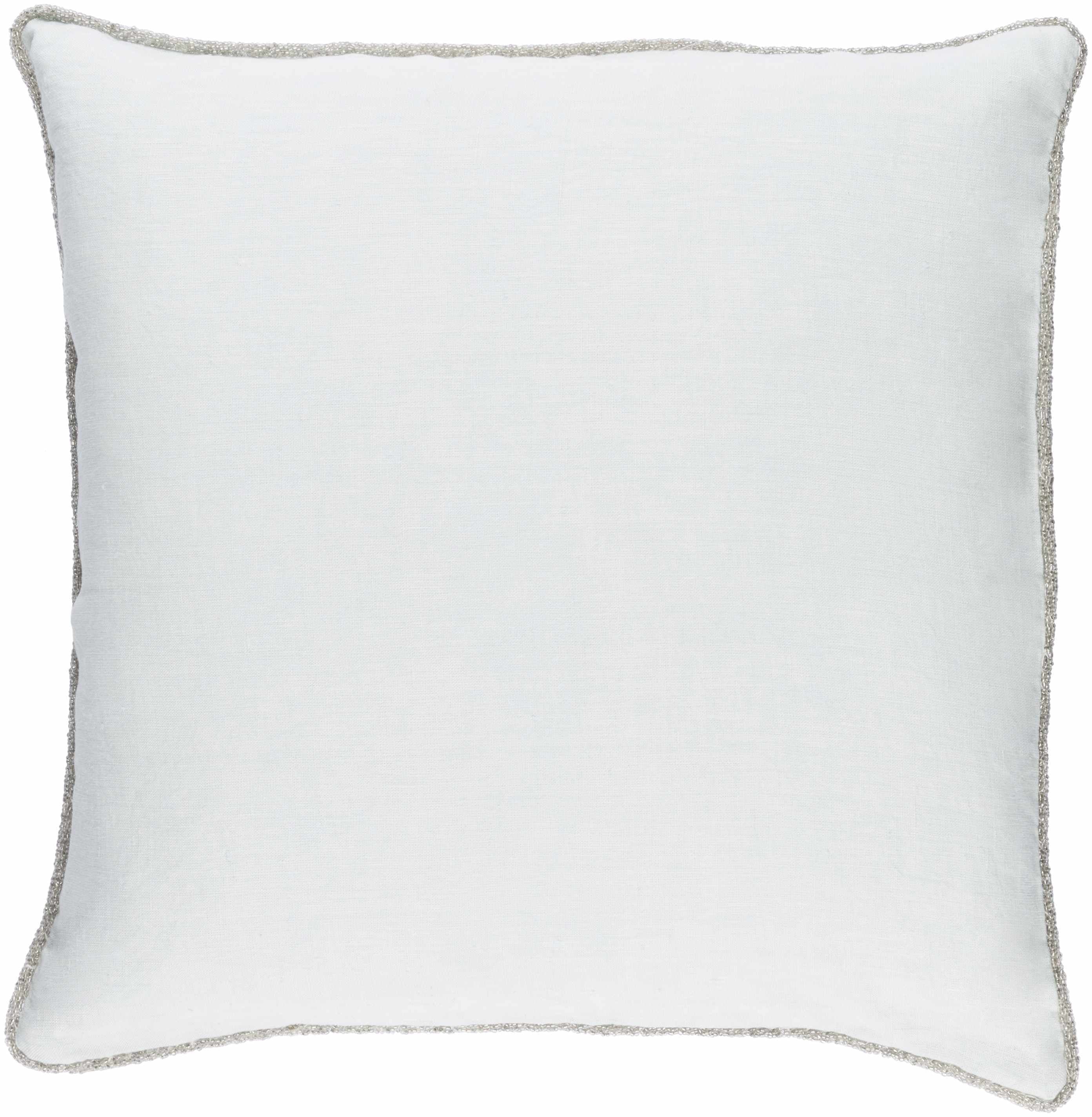 Solid pale blue linen throw pillow in contemporary woven design for living room decor