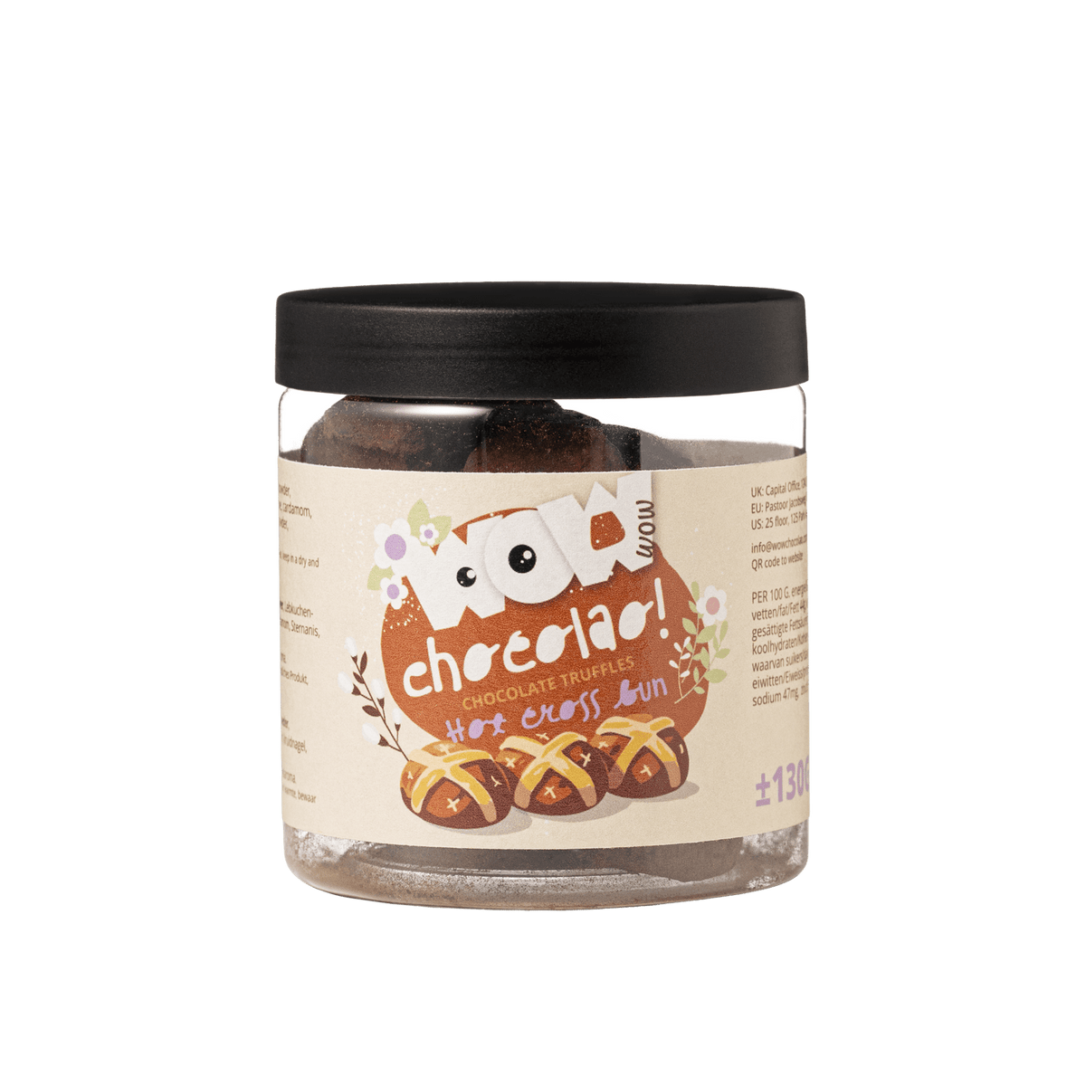 Hot Cross Bun - Chocolate Truffles - Easter - Gifting Jar 130g-1