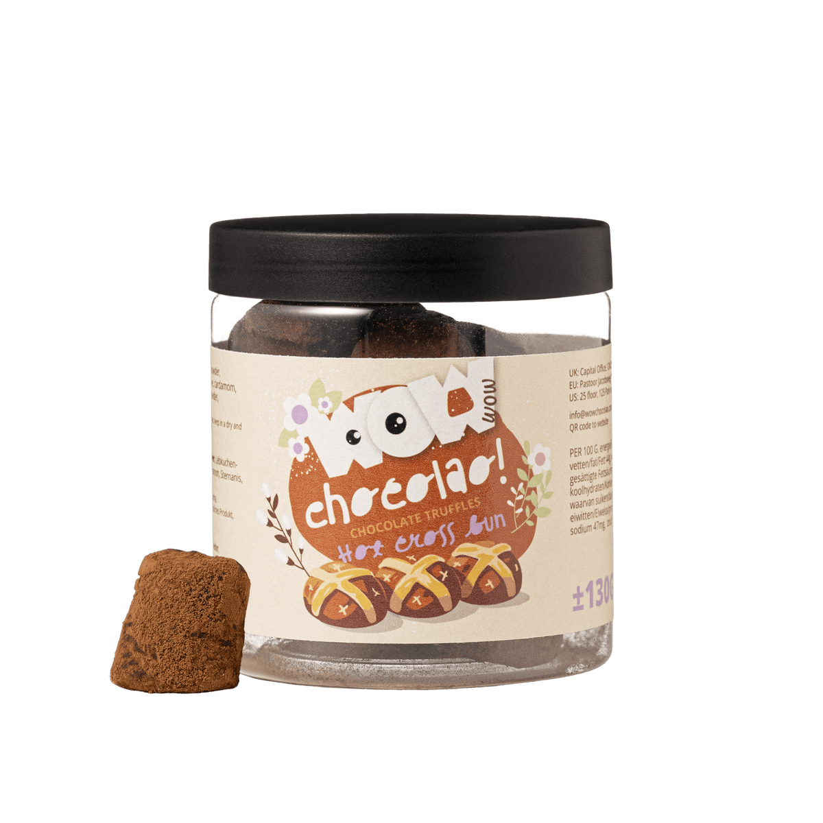 Hot Cross Bun - Chocolate Truffles - Easter - Gifting Jar 130g-0