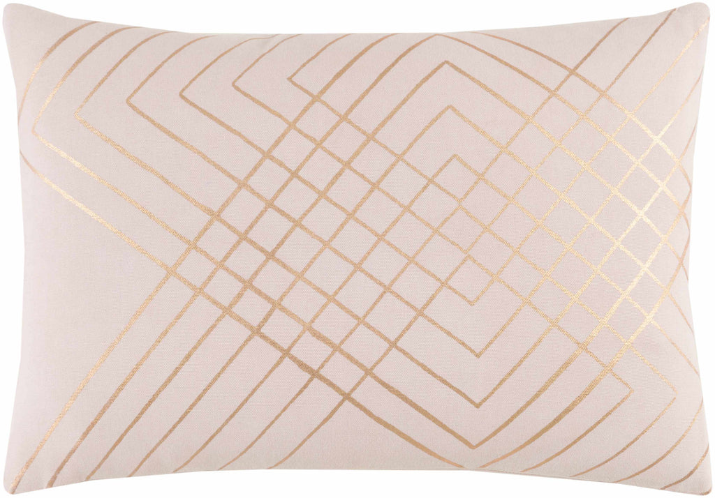 Harrold woven 100 percent cotton contemporary throw pillow cover in dusty pink and orange — view 4
