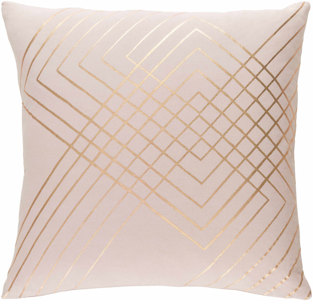 Harrold woven 100 percent cotton contemporary throw pillow cover in dusty pink and orange — view 3