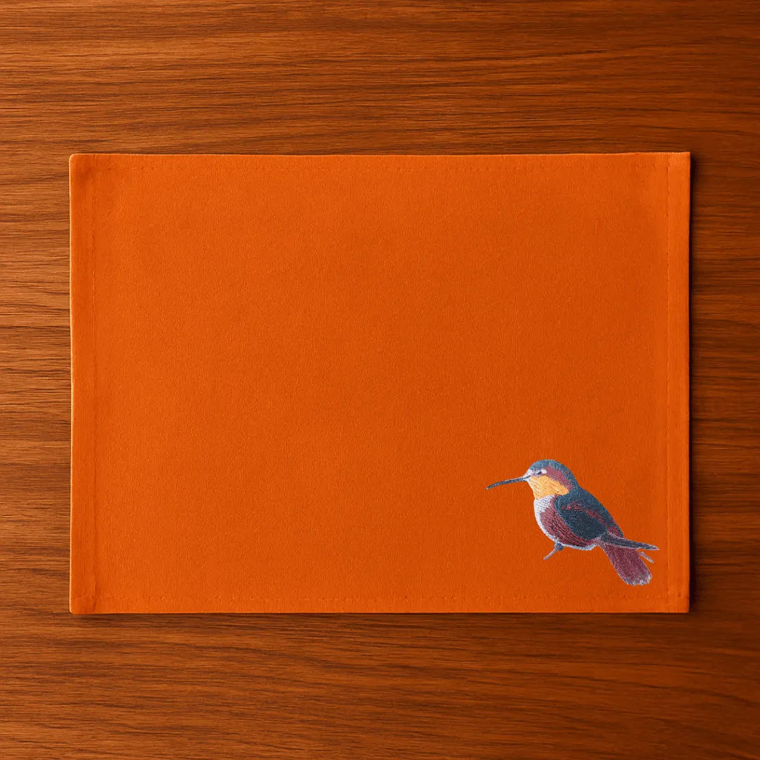 Rectangular cotton canvas Humming Bird Table Mats featuring an elegant nature inspired design for dining — view 4