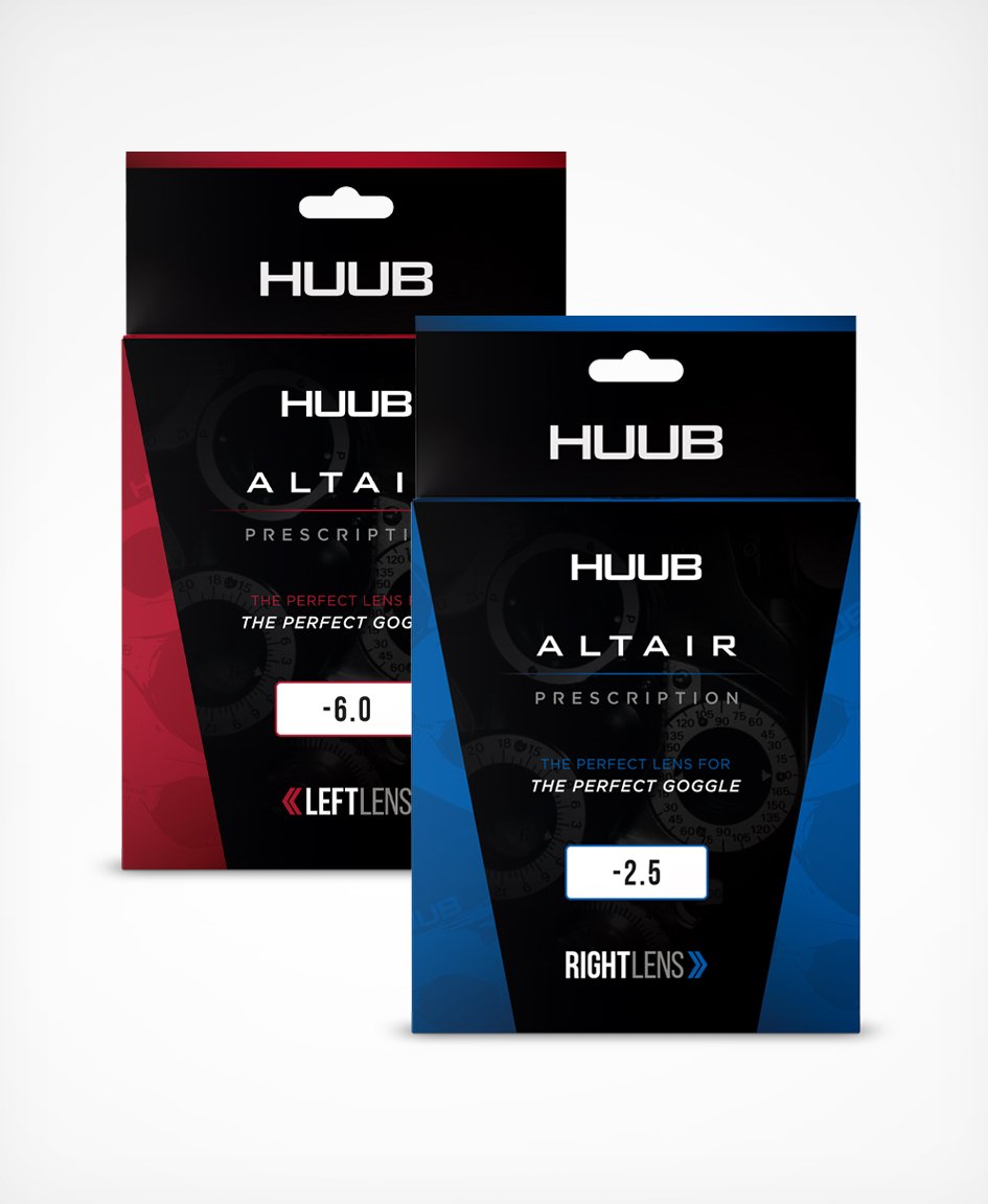 HUUB Altair smoke tinted myopic prescription replacement swim goggle lens made of durable polycarbonate — view 3