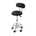 Set of two black Levede swivel bar stools with rolling casters and adjustable gas-lift seating