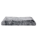 Medium charcoal memory foam dog bed with plush polyester surface and orthopaedic egg crate design