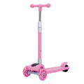 Pink Bopeep foldable kids scooter with three LED wheels and adjustable ergonomic handlebars.