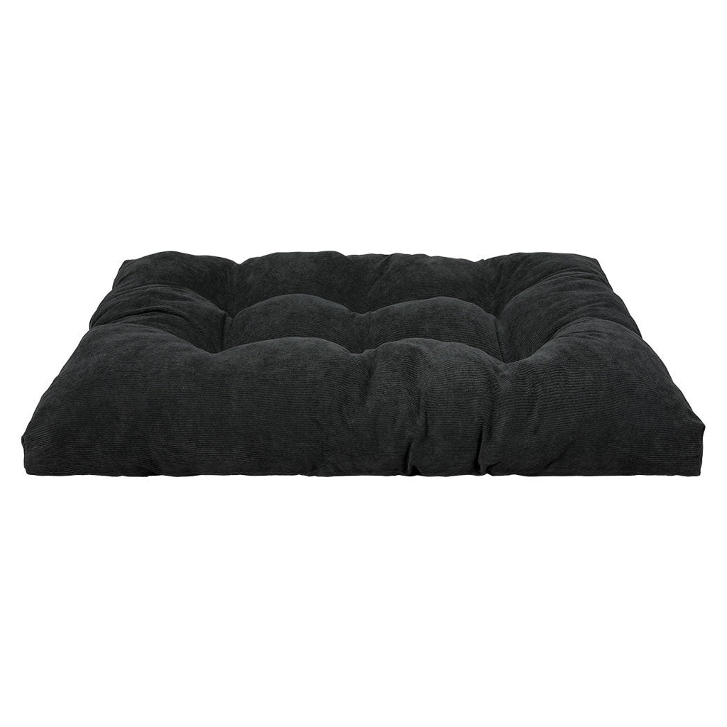 Dark grey tufted XXL calming pet cushion with plush cotton filling for dogs and cats