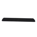 Black adjustable baby and pet safety gate made of steel with support ramp and auto-close door