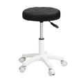 Black PU leather Levede rolling bar stool with adjustable height and five swivel caster wheels