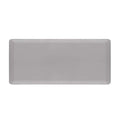 Large grey anti-fatigue standing desk mat with smooth bevelled edges and waterproof surface