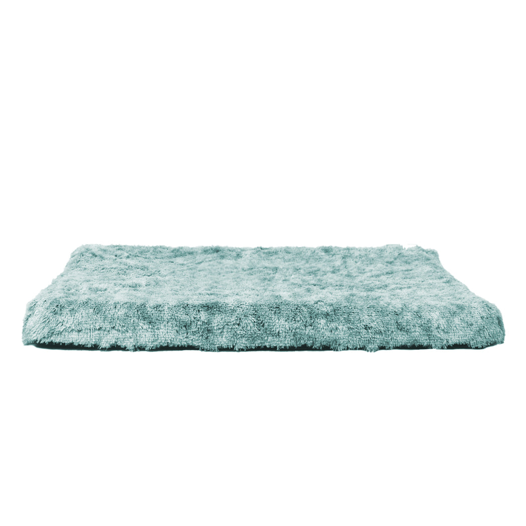 Extra large green PaWz orthopedic memory foam calming dog bed mat with plush surface