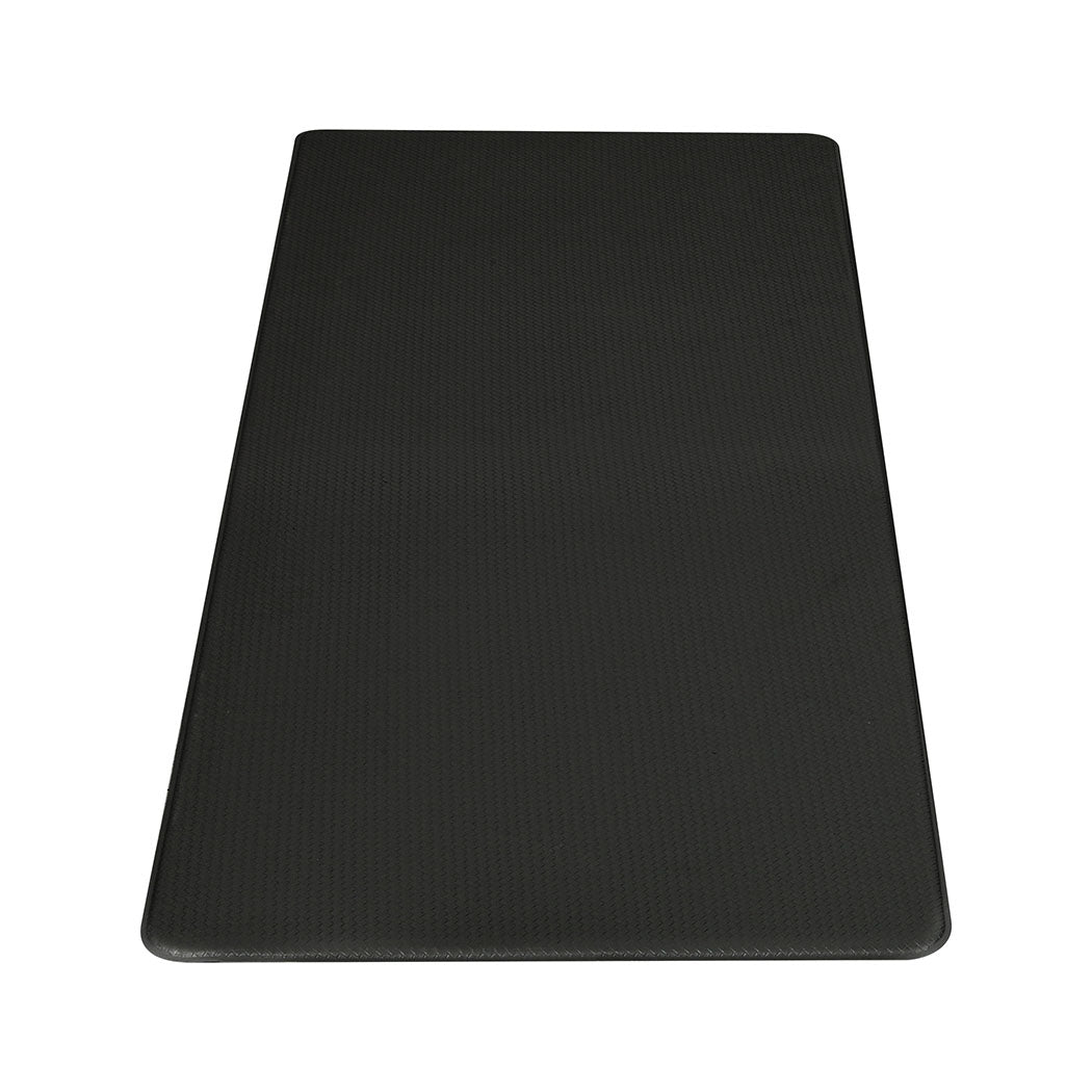 Two piece black anti fatigue kitchen mat set made of thick waterproof PU material