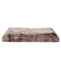 Coffee brown memory foam calming dog bed cushion with plush polyester sleep surface