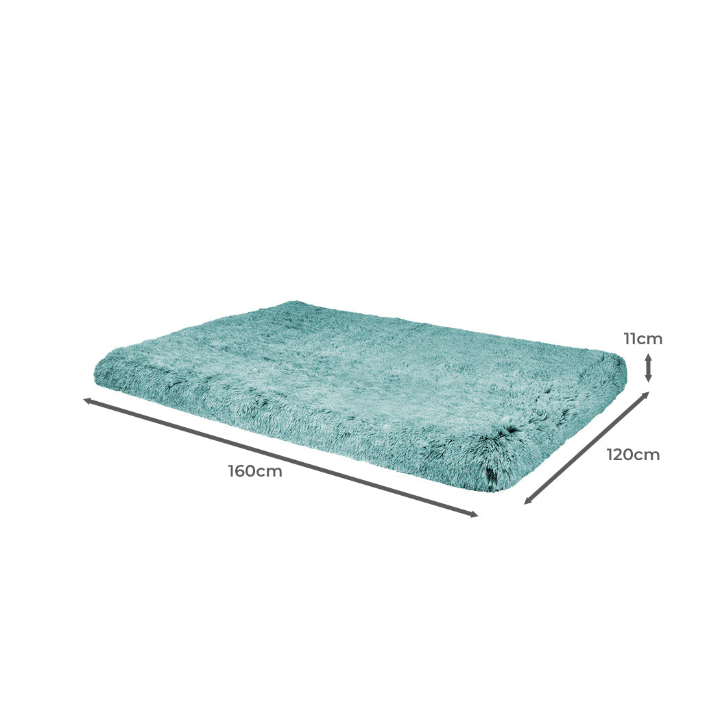 XXL green memory foam calming dog bed with plush surface and anti-slip waterproof base — view 2