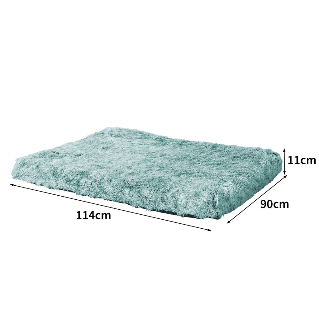 Large green orthopaedic memory foam pet bed and dog mat with anti-slip waterproof base — view 2