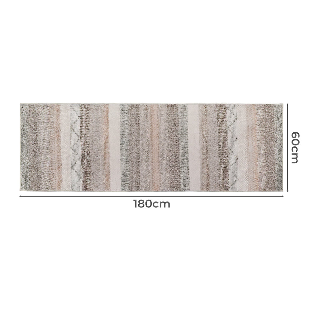 Marlow hallway runner floor rug with a distressed pattern and anti-slip TPR backing 180x60cm — view 2