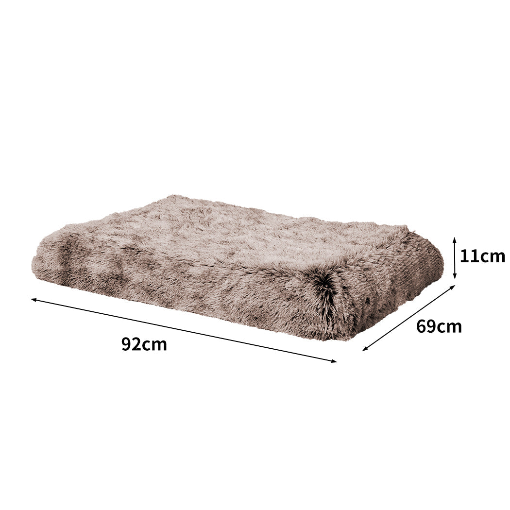 Coffee brown memory foam calming dog bed cushion with plush polyester sleep surface — view 2