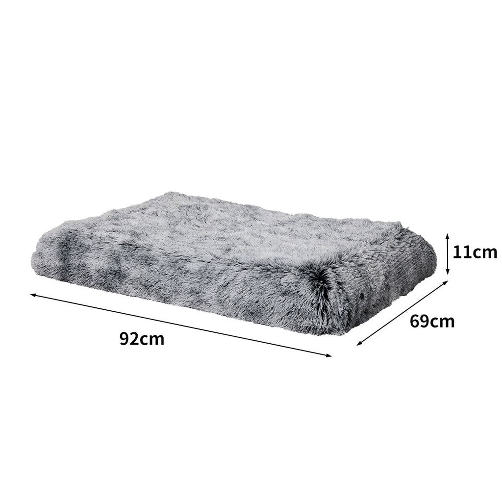 Medium charcoal memory foam dog bed with plush polyester surface and orthopaedic egg crate design — view 2