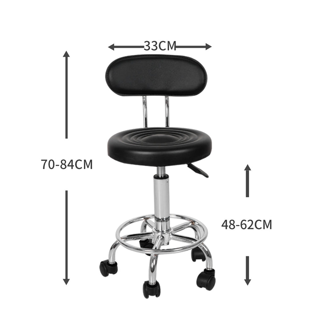 Set of two black Levede swivel bar stools with rolling casters and adjustable gas-lift seating — view 2
