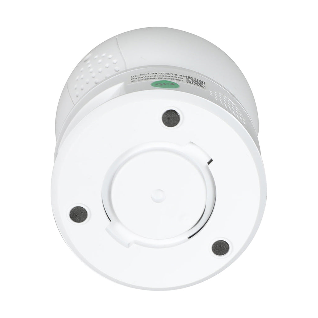 NNEIDS wireless indoor home security camera in white with 360 degree pan and tilt lens — view 3