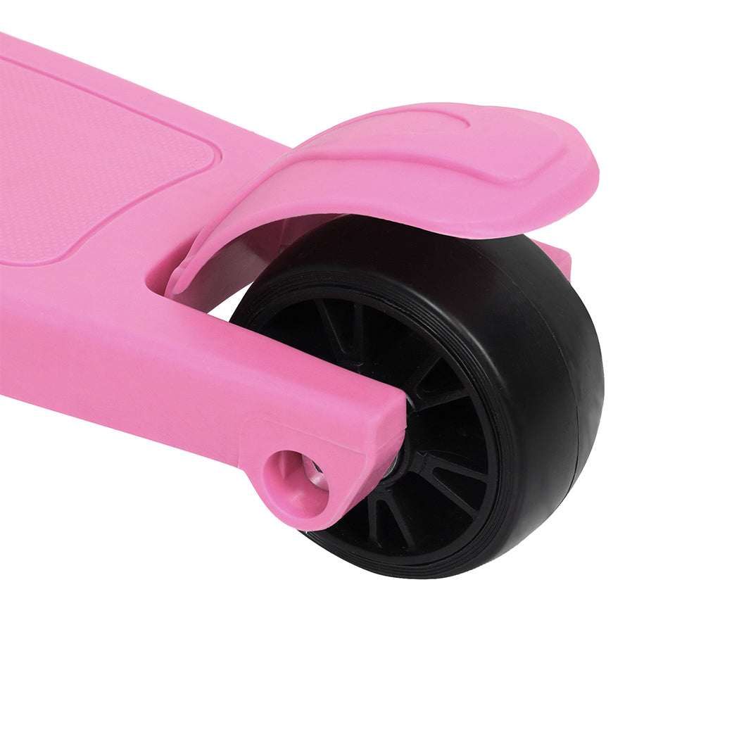 Pink Bopeep foldable kids scooter with three LED wheels and adjustable ergonomic handlebars. — view 3