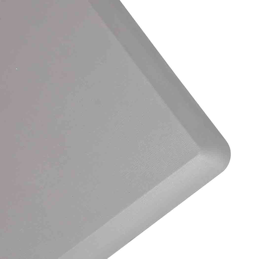 Large grey anti-fatigue standing desk mat with smooth bevelled edges and waterproof surface — view 3