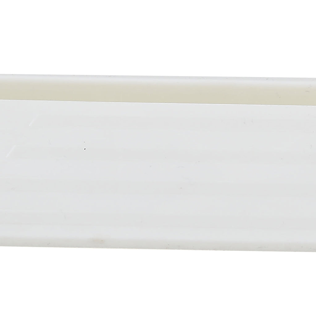 White adjustable steel baby and pet safety gate with support ramp and auto-close door — view 3